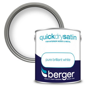 Berger Quick Dry Satin Paint Brilliant White - 2.5L