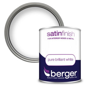 Berger Satin Paint Brilliant White - 750ml