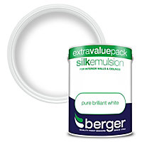 Berger Silk Emulsion Paint Brilliant White - 3L