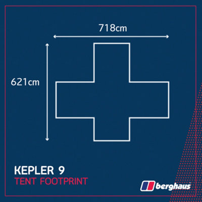 Berghaus Kepler 9 Tent Footprint with Steel Pegs and Carry Bag Camping Equipment