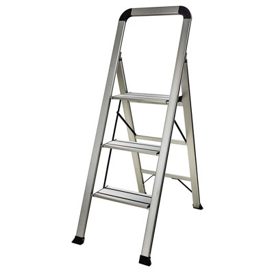 Bergman Slimline Step Ladder - 3 Step Aluminium Folding Ladder