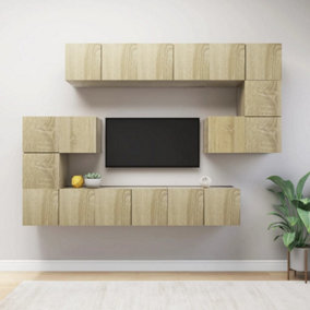 Berkfield 10 Piece TV Cabinet Set Sonoma Oak Engineered Wood