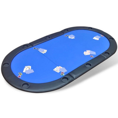 Berkfield 10-Player Foldable Poker Tabletop Blue