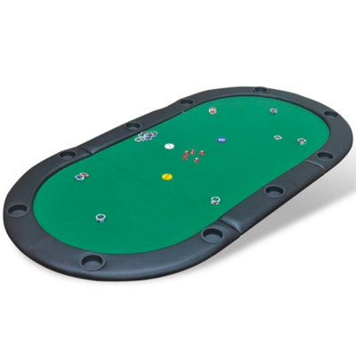 Berkfield 10-Player Foldable Poker Tabletop Green