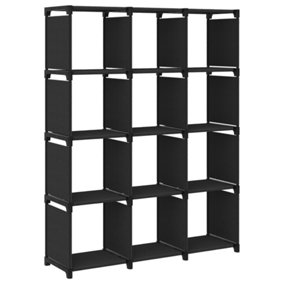 Berkfield 12-Cube Display Shelf Black 103x30x141 cm Fabric