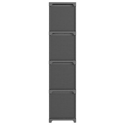 Berkfield 12-Cube Display Shelf with Boxes Grey 103x30x141 cm Fabric