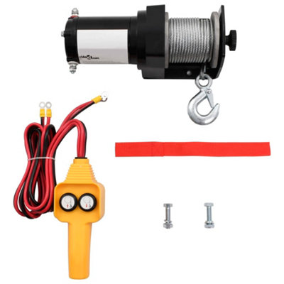 Berkfield 12 V Electric Winch 907 KG Wire Remote Control