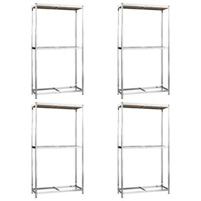 Berkfield 2-Layer Tire Racks 4 pcs Silver 110x40x180 cm Steel