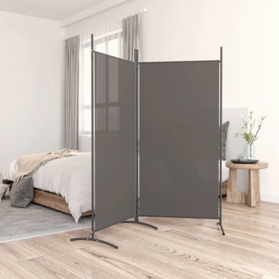 Berkfield 2-Panel Room Divider Anthracite 175x180 cm Fabric | DIY at B&Q