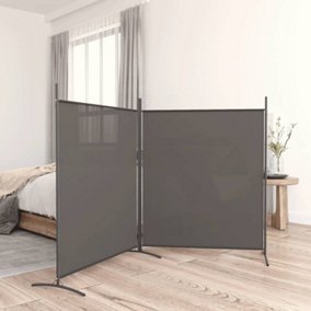 Berkfield 2-Panel Room Divider Anthracite 348x180 cm Fabric