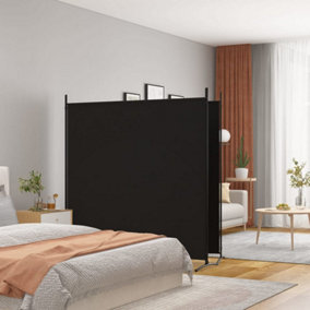 Berkfield 2-Panel Room Divider Black 348x180 cm Fabric