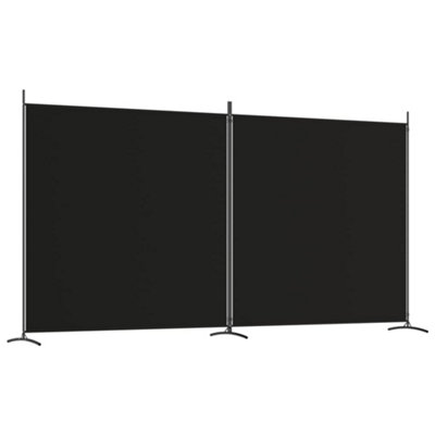 Berkfield 2-Panel Room Divider Black 348x180 cm Fabric
