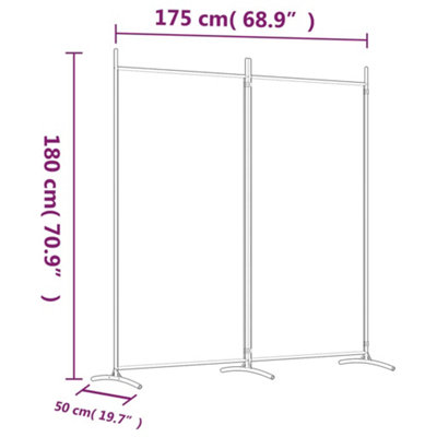 Berkfield 2-Panel Room Divider White 175x180 cm Fabric