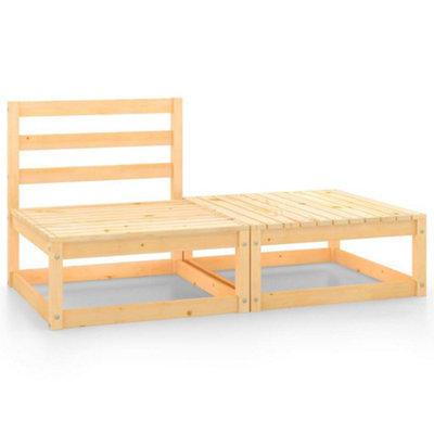 Berkfield 2 Piece Garden Lounge Set Solid Pinewood