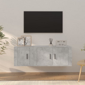 Berkfield 2 Piece TV Cabinet Set Concrete Grey Engineered Wood
