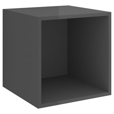 Berkfield 2 Piece TV Cabinet Set High Gloss Grey Engineered Wood