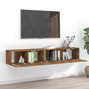 Berkfield 2 Piece TV Cabinet Set Smoked Oak Engineered Wood