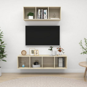 Berkfield 2 Piece TV Cabinet Set Sonoma Oak Engineered Wood