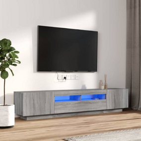 Berkfield 2 Piece TV Cabinet Set with LED Lights Grey Sonoma Engineered Wood