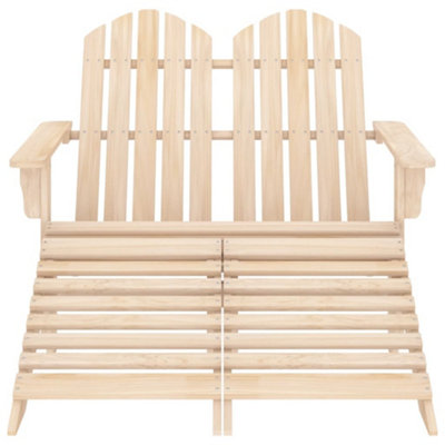 Berkfield 2-Seater Garden Adirondack Chair & Ottoman Fir Wood