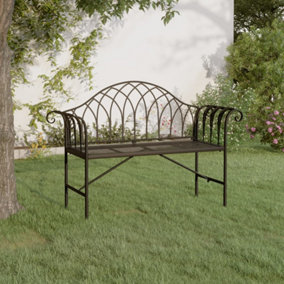 Berkfield 2-Seater Garden Bench 128 cm Black Steel