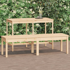 Berkfield 2-Seater Garden Bench 159.5x44x45 cm Solid Wood Pine