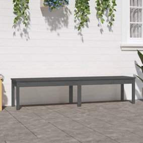 Berkfield 2-Seater Garden Bench Grey 203.5x44x45 cm Solid Wood Pine