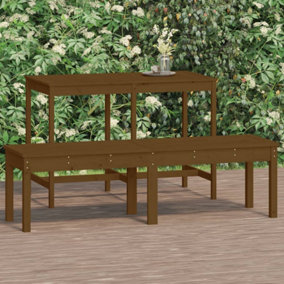 Berkfield 2-Seater Garden Bench Honey Brown 159.5x44x45 cm Solid Wood Pine