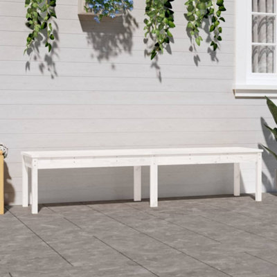 Berkfield 2-Seater Garden Bench White 203.5x44x45 cm Solid Wood Pine ...