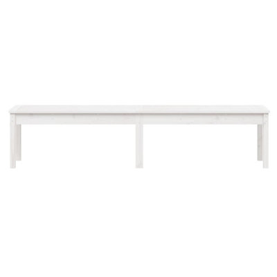 Berkfield 2-Seater Garden Bench White 203.5x44x45 cm Solid Wood Pine