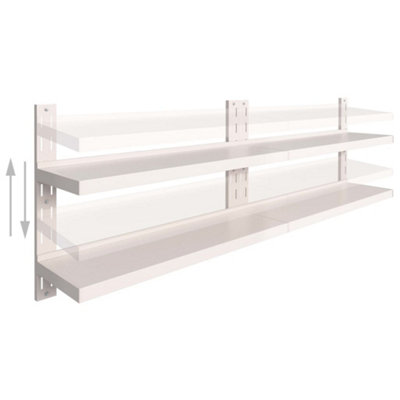 Berkfield 2-Tier Floating Wall Shelves 2 pcs Stainless Steel 240x30 cm