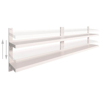 Berkfield 2-Tier Floating Wall Shelves 2 pcs Stainless Steel 300x30 cm