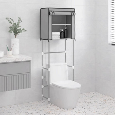 Berkfield 2-Tier Storage Rack over Toilet Grey 56x30x170 cm Iron Price Comparisons | Compare The Build