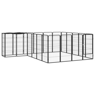 Berkfield 22-Panel Dog Playpen Black 50x100 cm Powder-coated Steel Price Comparisons | Compare The Build