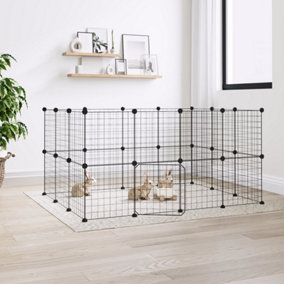 Berkfield 28-Panel Pet Cage with Door Black 35x35 cm Steel