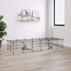 Berkfield 28-Panel Pet Cage with Door Black 35x35 cm Steel