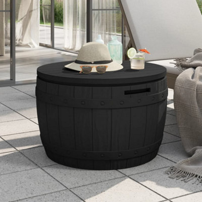 Berkfield 3-in-1 Garden Storage Box Black Polypropylene