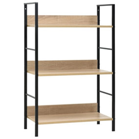 Berkfield 3-Layer Book Shelf Oak 60x27.6x90.5 cm Engineered Wood