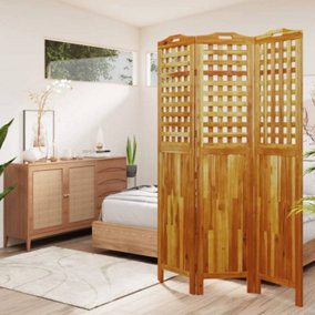 Berkfield 3-Panel Room Divider 121.5x2x180 cm Solid Wood Acacia
