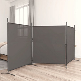 Berkfield 3-Panel Room Divider Anthracite 525x180 cm Fabric