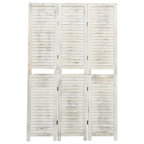 Berkfield 3-Panel Room Divider Antique White 105x165 cm Wood