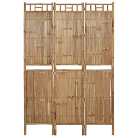 Berkfield 3-Panel Room Divider Bamboo 120x180 cm