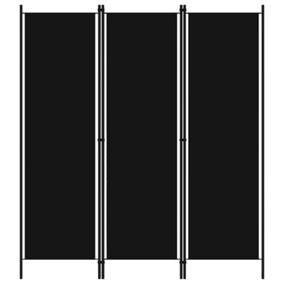 Berkfield 3-Panel Room Divider Black 150x180 cm