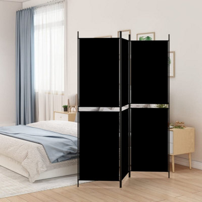 Berkfield 3-Panel Room Divider Black 150x200 cm Fabric | DIY at B&Q