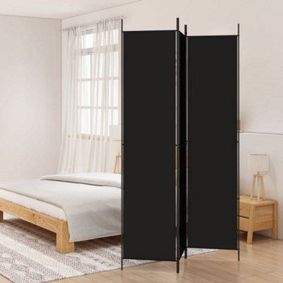 Berkfield 3-Panel Room Divider Black 150x220 cm Fabric | DIY at B&Q