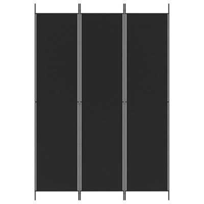 Berkfield 3-Panel Room Divider Black 150x220 cm Fabric