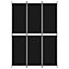 Berkfield 3-Panel Room Divider Black 150x220 cm Fabric