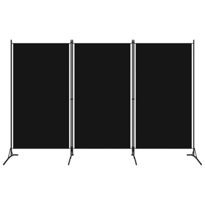 Berkfield 3-Panel Room Divider Black 260x180 cm