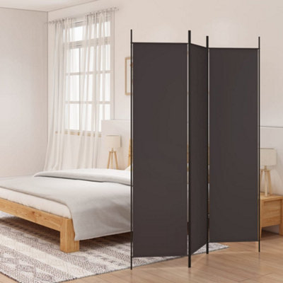 Berkfield 3-panel Room Divider Brown 150x200 Cm Fabric 