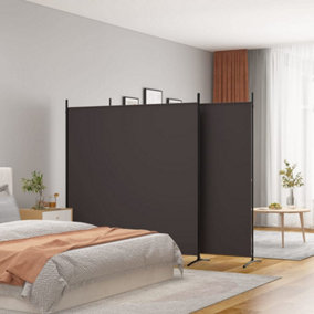 Berkfield 3-Panel Room Divider Brown 525x180 cm Fabric